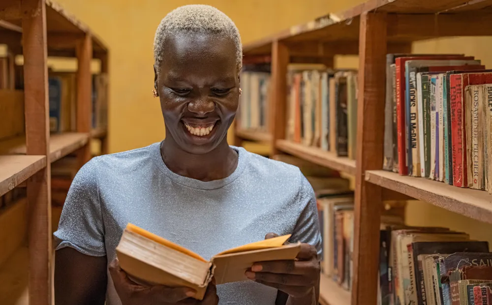 Small Kenya. Nyadol Visits Ethiopian Library At Kakuma Refugee Camp.