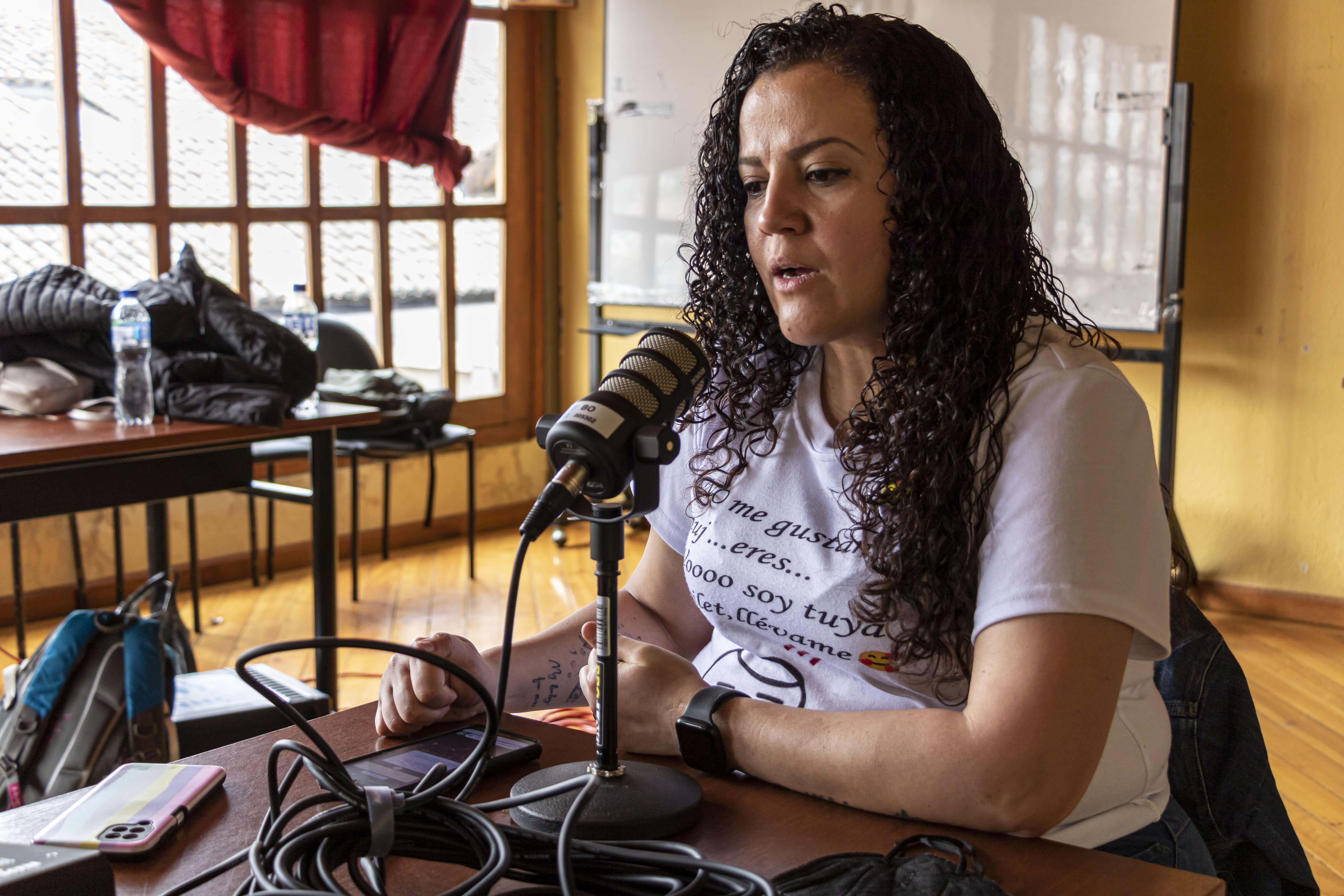 Ecuador_Venezuelan refugee and LGBTIQ+ activist records a podcast on LGBTIQ+ rights