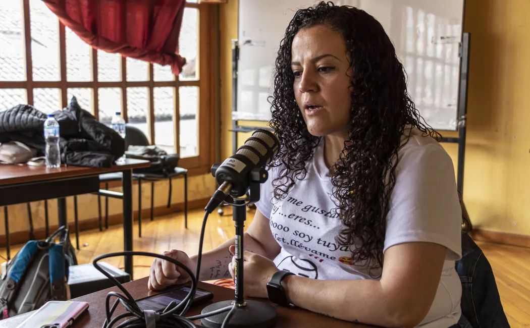 Ecuador_Venezuelan refugee and LGBTIQ+ activist records a podcast on LGBTIQ+ rights
