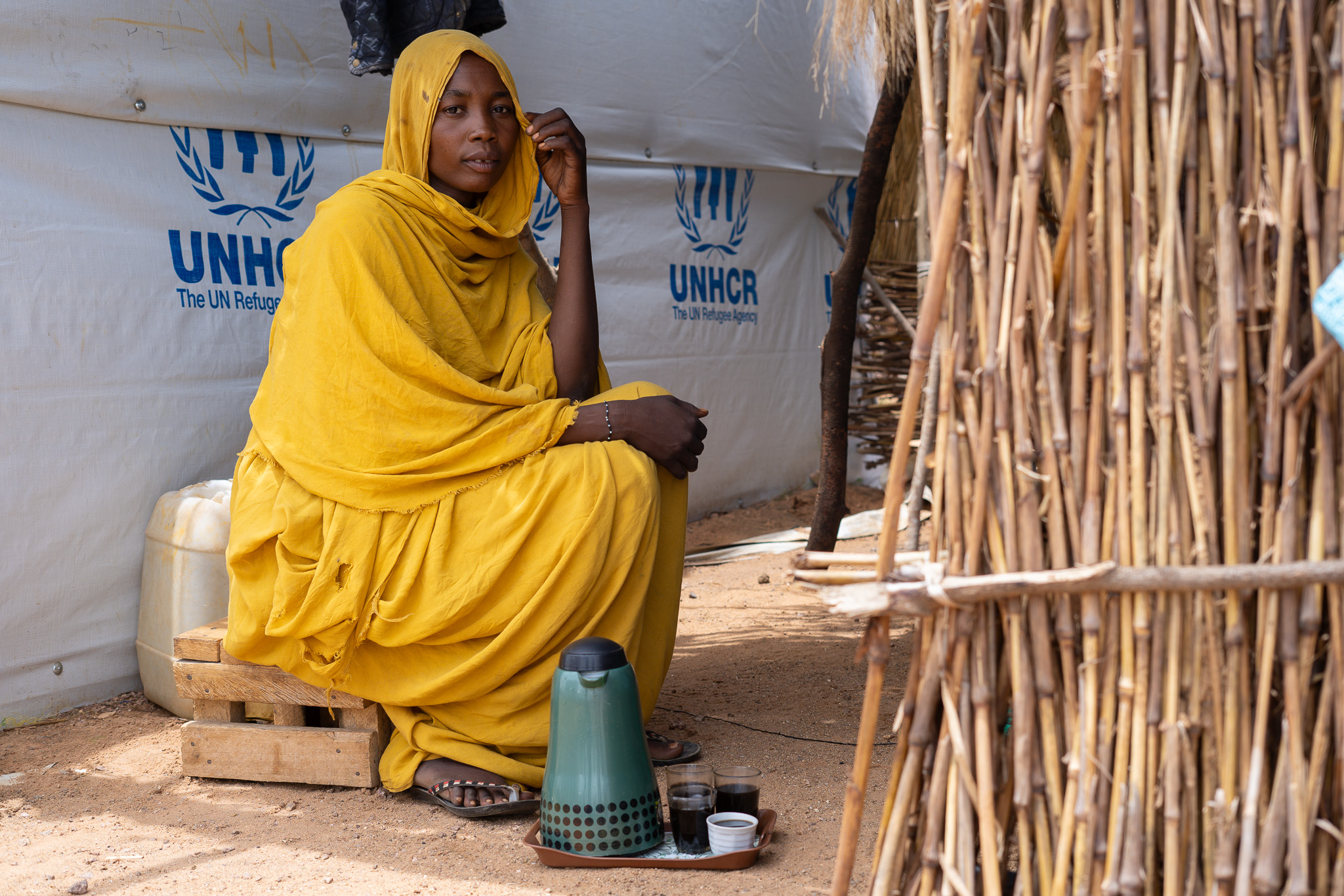 Chad_Zeinab-in-her-new-shelter-in-a-refugee-camp