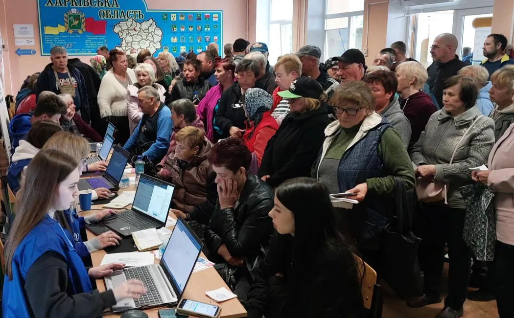 Ukraine_Recent-evacuees-from-border-region-attend-Kharkiv-transit-centre